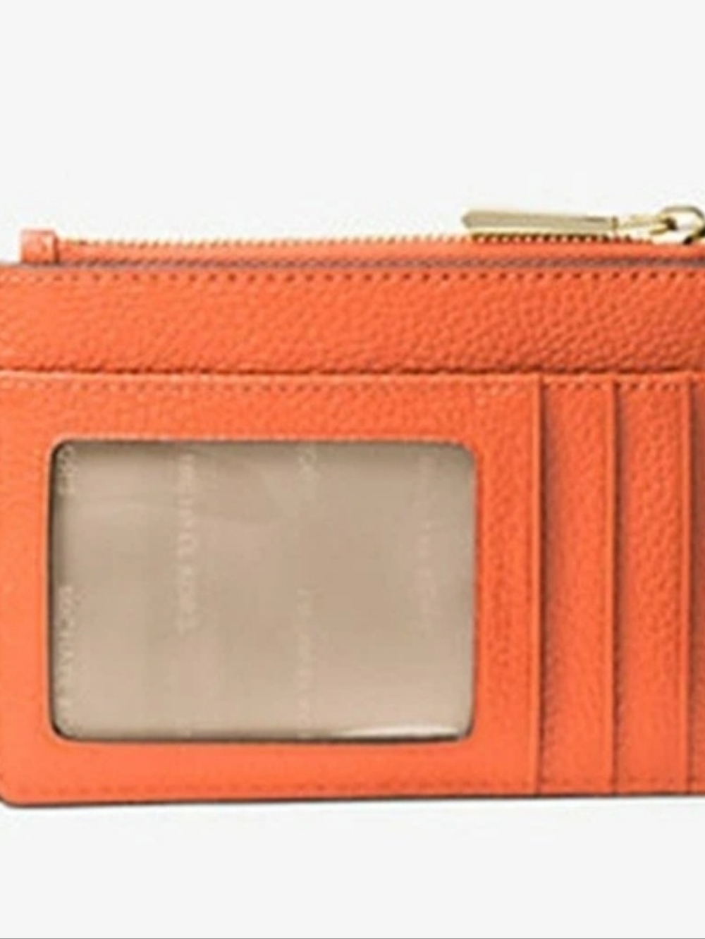NWT Michael Kors Optic Orange Small Pebbled Leather Coin Purse Wristlet Wallet - Picture 6 of 12
